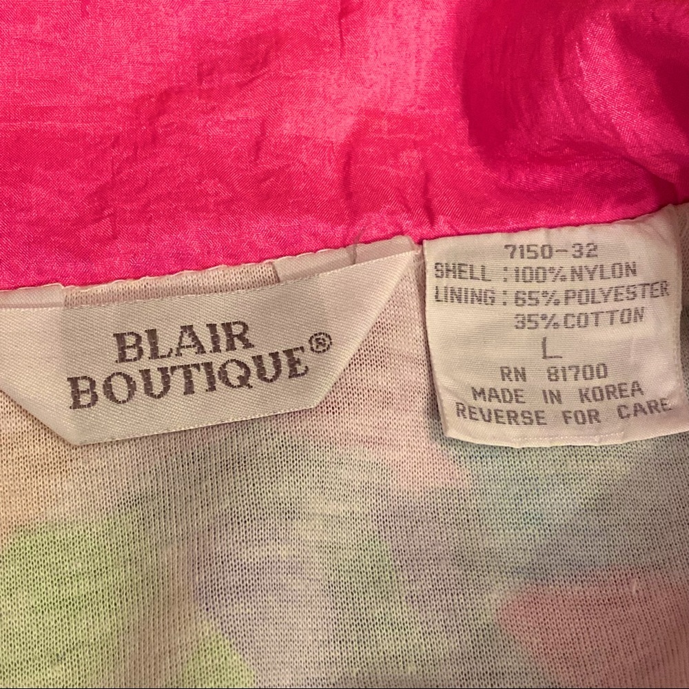 VINTAGE BLAIR BOUTIQUE NEON WATERCOLOR WINDBREAKER SZ L - Picture 16 of 16